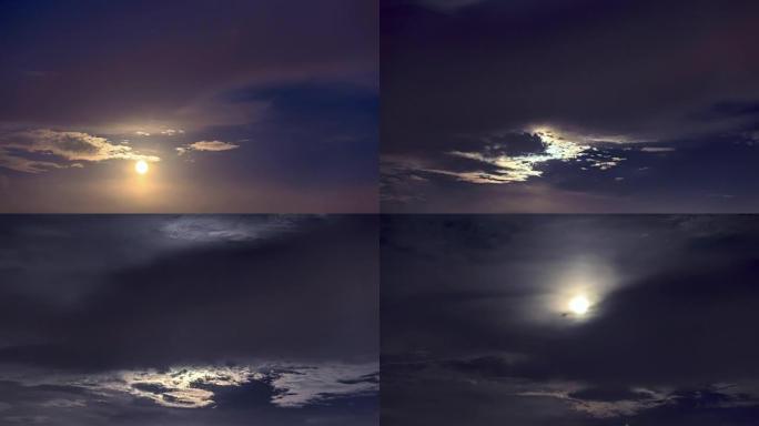 月亮的时光倒流云延时时光流逝太阳升起延时