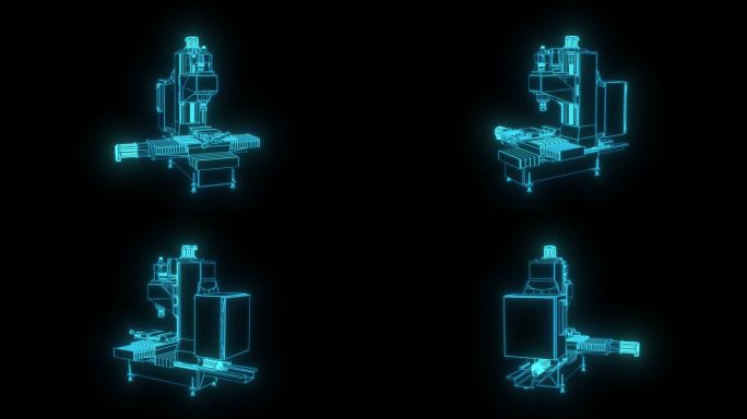 蓝色全息科技数控铣床【带通道】