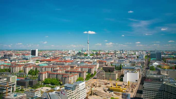 时间跨度：柏林柏林金融中心cbd城市航拍