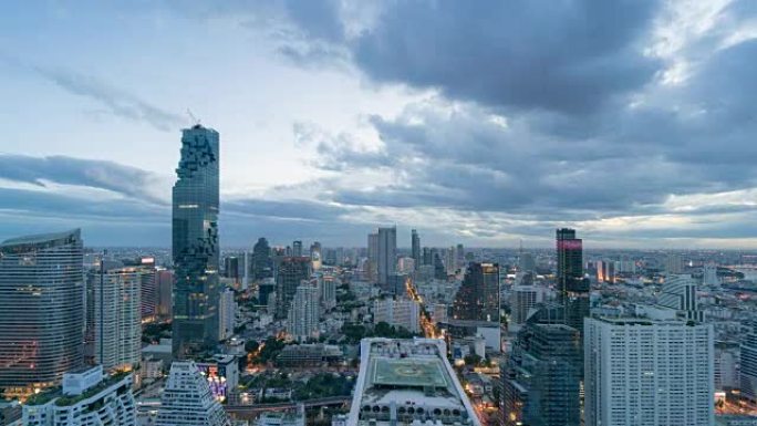 泰国中央商务区的延时，城市景观，曼谷地标