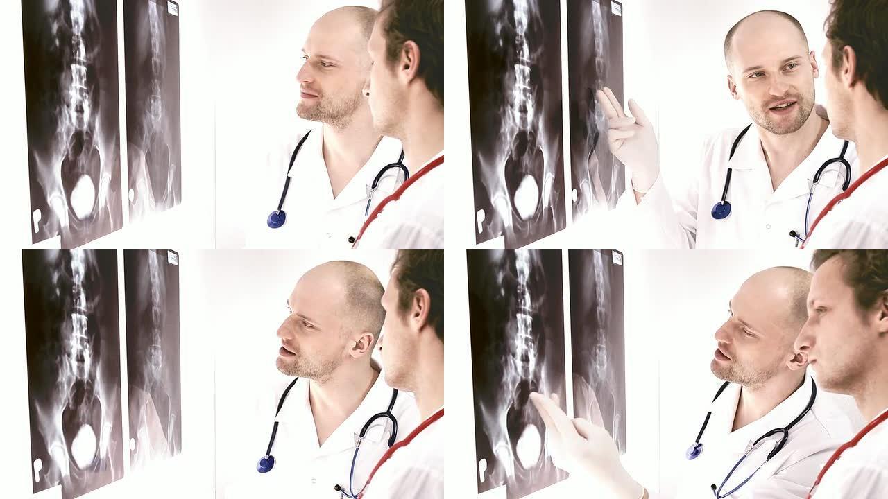 医生复查x光片探讨病情外国人看病