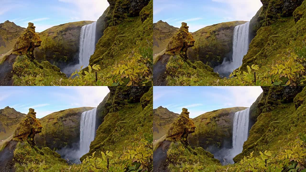 冰岛的DS Skogafoss瀑布
