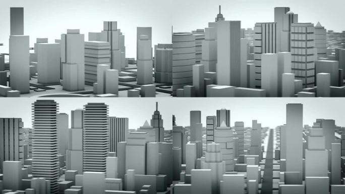 成长中的城市。建筑生长城市高楼生长大楼生