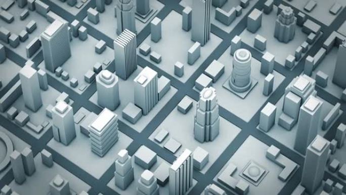 成长中的城市。3D建模城市3D城市生长三