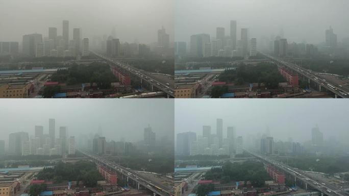 时间流逝-北京空气污染中的城市景观 (LR Pan)
