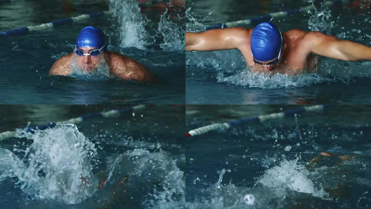 游泳运动员做蝶泳游泳运动员做蝶泳比赛
