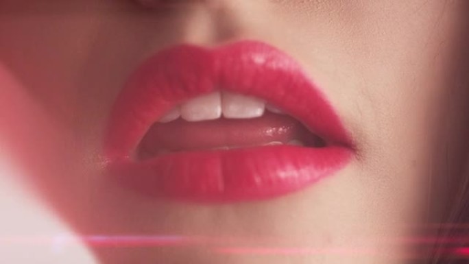 红唇舔舐口红广告女人嘴巴女性嘴唇