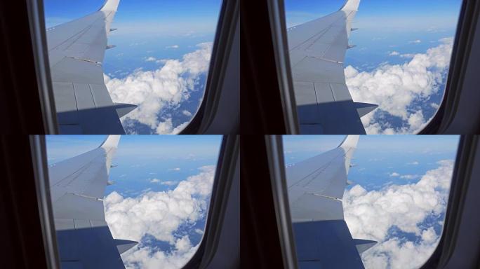 飞行过程中从飞机窗口观看