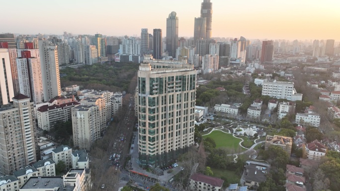 5K原素材-上海市司法局、徐汇区城市全景