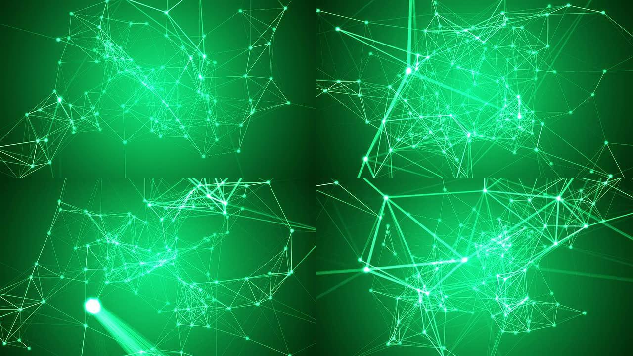 抽象的绿色网络连接