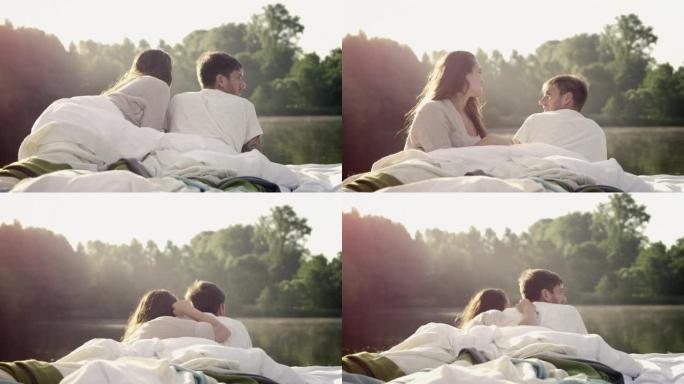 情侣在湖面上醒来情侣在湖面上醒来