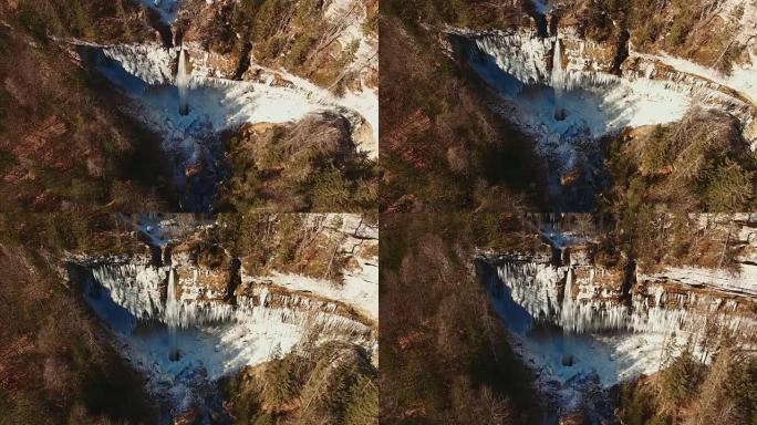 朱利安阿尔卑斯山的空中著名瀑布