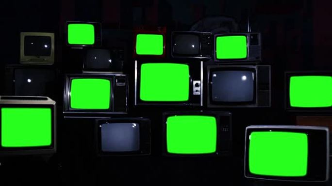许多具有80年代绿屏美学的电视