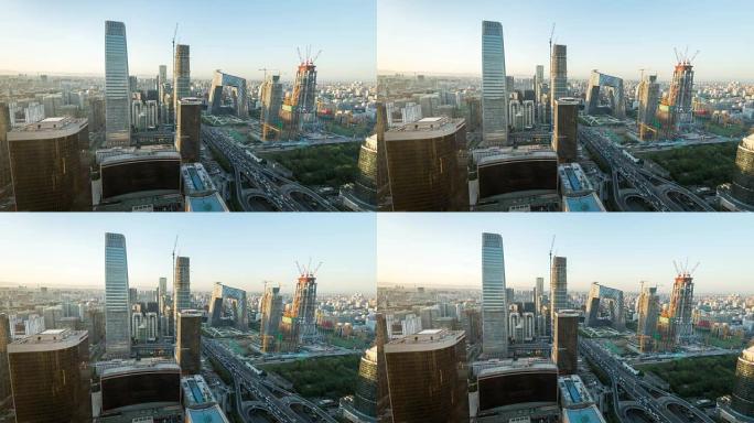 时间流逝-北京天际线 (WS) 的高架视图