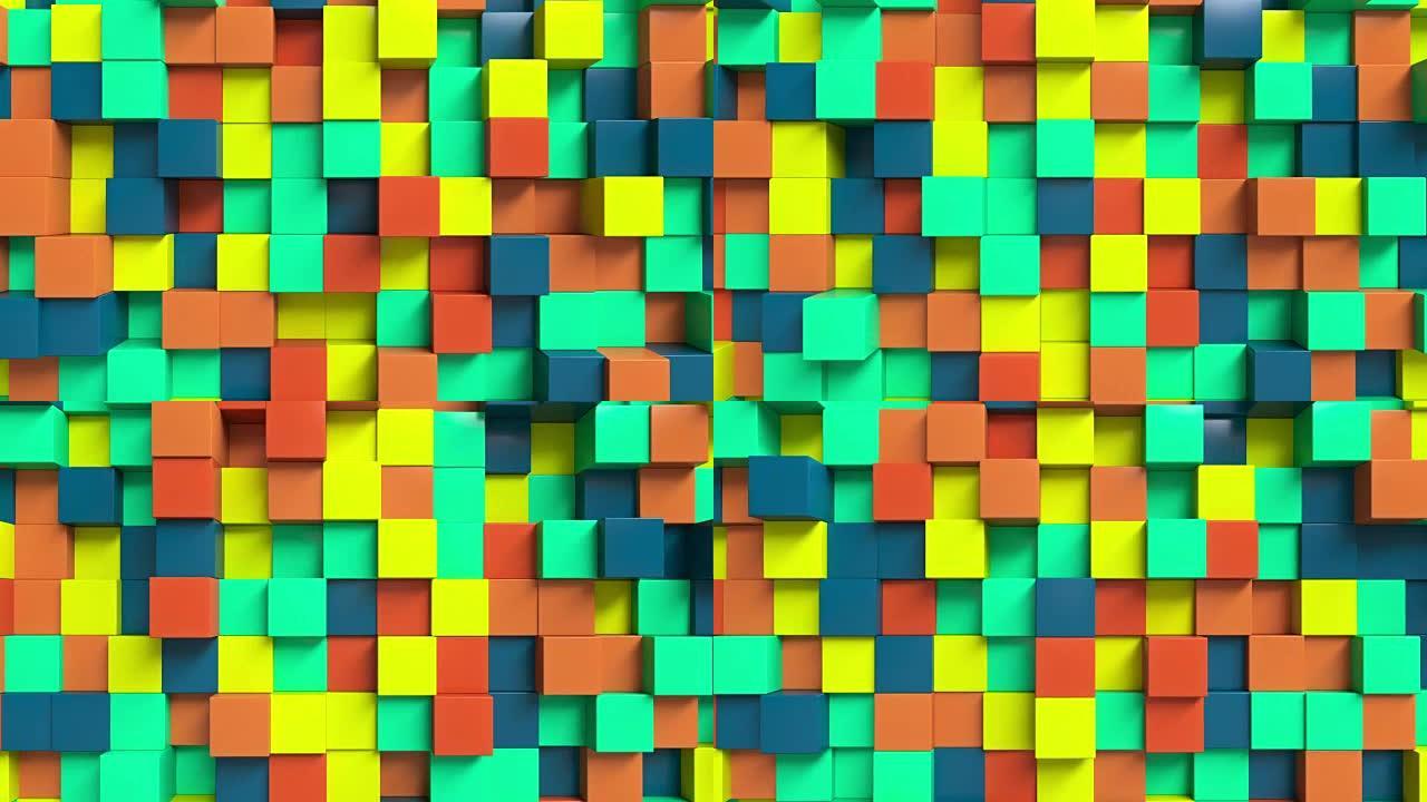 彩色循环抽象立方体