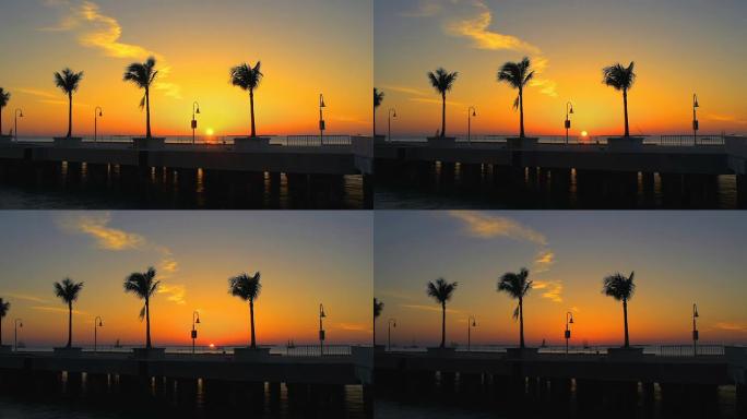 高清延时: 日落时的佛罗里达海滩