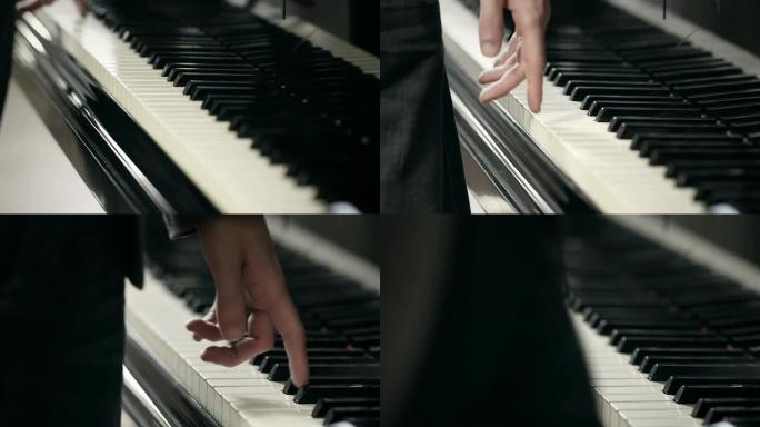 钢琴家作曲拨动钢琴键黑白键