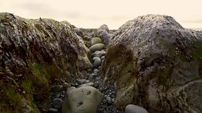 冰岛海滩上的岩石和石头