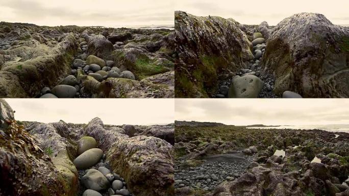 冰岛海滩上的岩石和石头