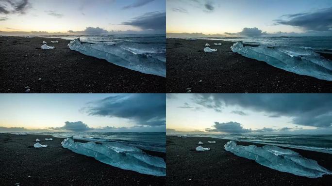 黑色海滩冰山上的T/L 8k云景