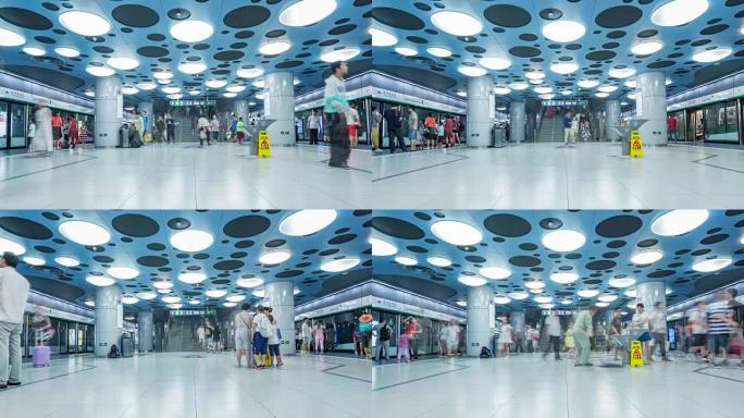 延时-地铁站，北京，中国