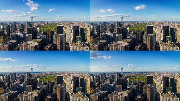 纽约中央公园延时摄影都市风光标志性建筑