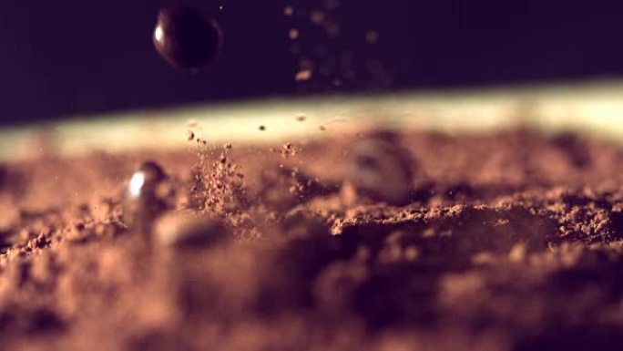 咖啡豆掉落咖啡豆掉落高速摄影咖啡粉