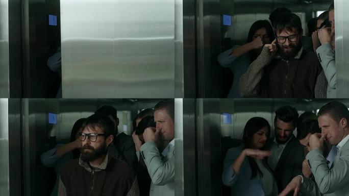 电梯里有臭味的人电梯里放屁