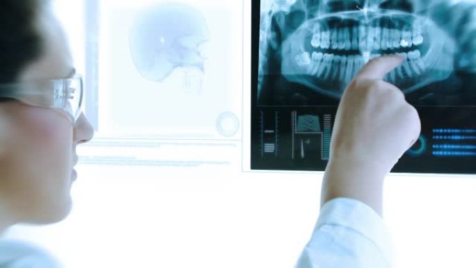 现代X射线图像。牙医研究。
