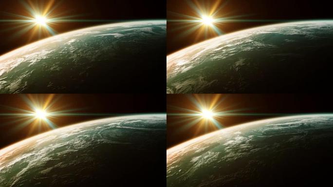 4K.从太空可以看到行星的美丽景色。无缝循环。