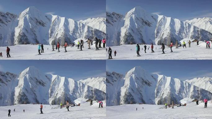 滑雪滑雪滑冰雪运动冬天体育