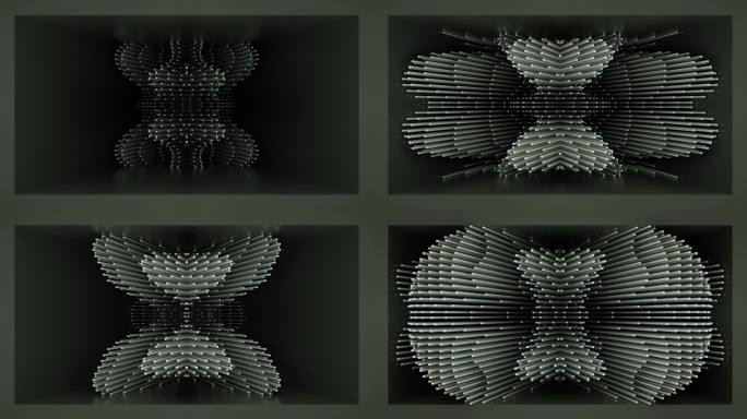 【裸眼3D】黑金空间矩阵线条艺术立体曲线