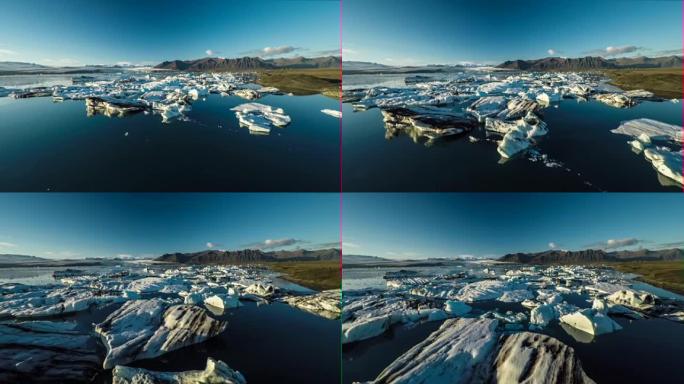 空中: 冰岛的冰山-Jokulsarlon泻湖