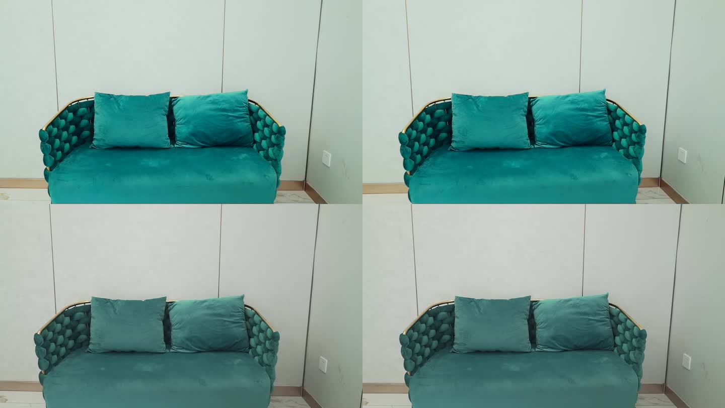 蓝色磨皮沙发休息区