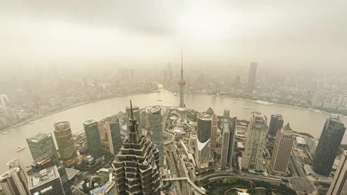 阳光上海天际线的T/L WS HA PAN鸟瞰图/中国上海