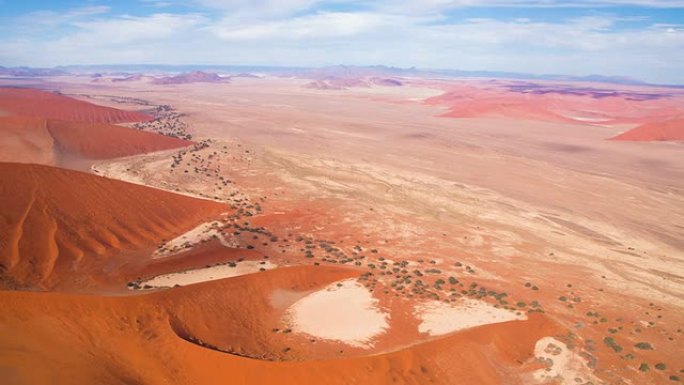 空中美丽的纳米比亚沙漠