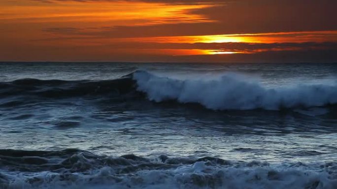 海潮水风光唯美风景海上日落