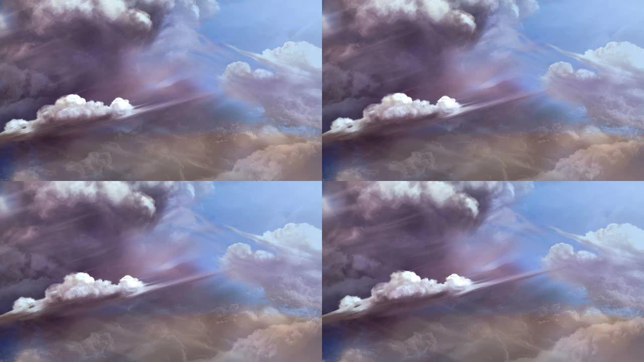 史诗般的云朵油画油画云乌云密布