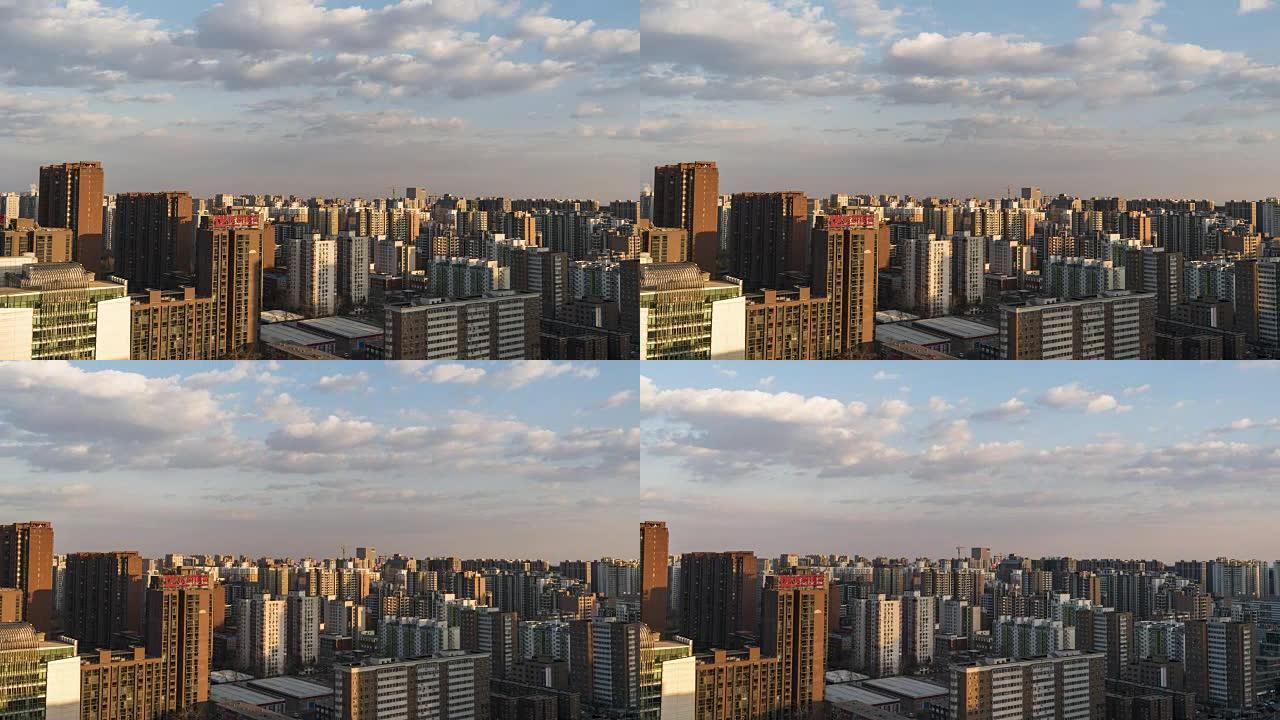 T/L WS HA PAN北京居民区城市景观，戏剧性的天空