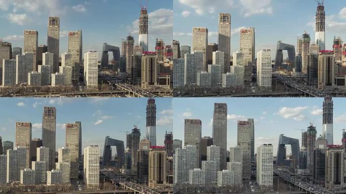 T/L哈齐女士摩天大楼天际线全景屋顶/北京，中国