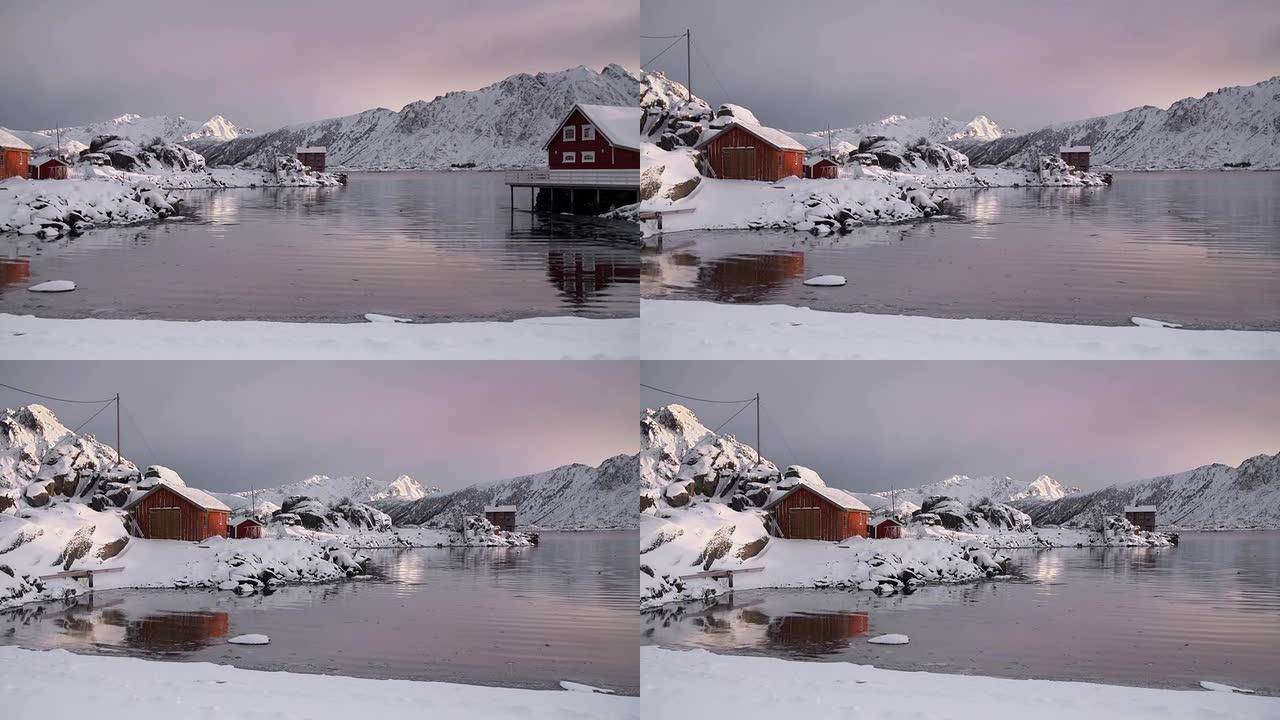 挪威罗弗敦传统钓鱼小屋