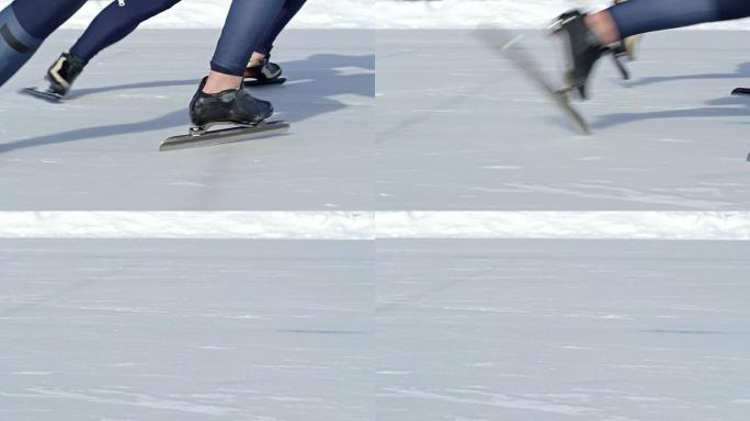 运动员相互竞争运动员相互竞争滑冰雪景