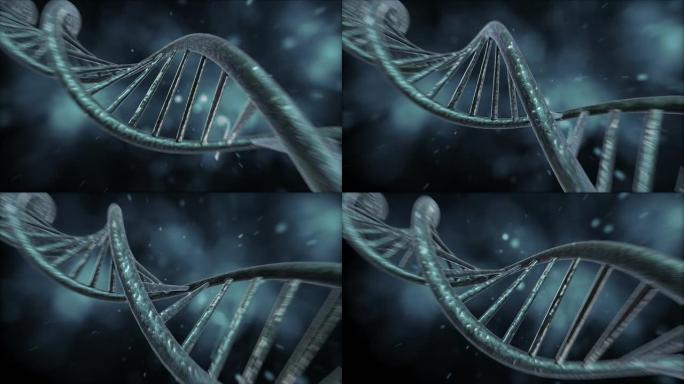 DNA链医学分子架构DNA链条转动三维动