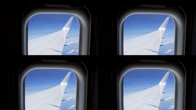 飞行过程中从飞机窗口观看