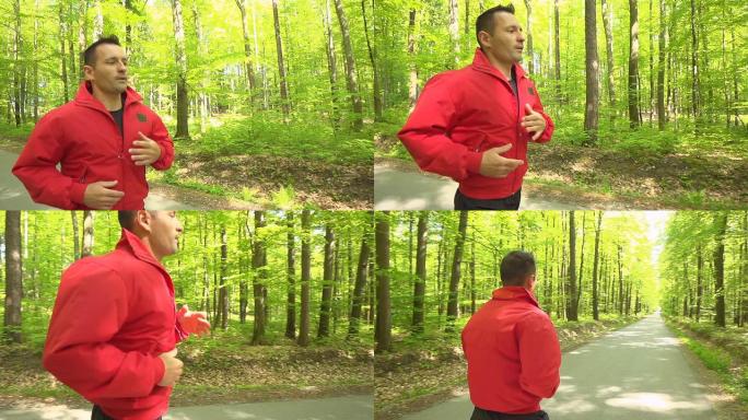 高清超慢动作: 慢跑者通过相机