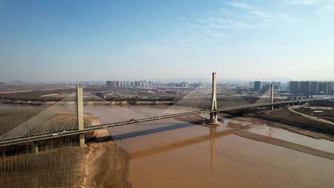 济南建邦黄河大桥4K航拍素材
