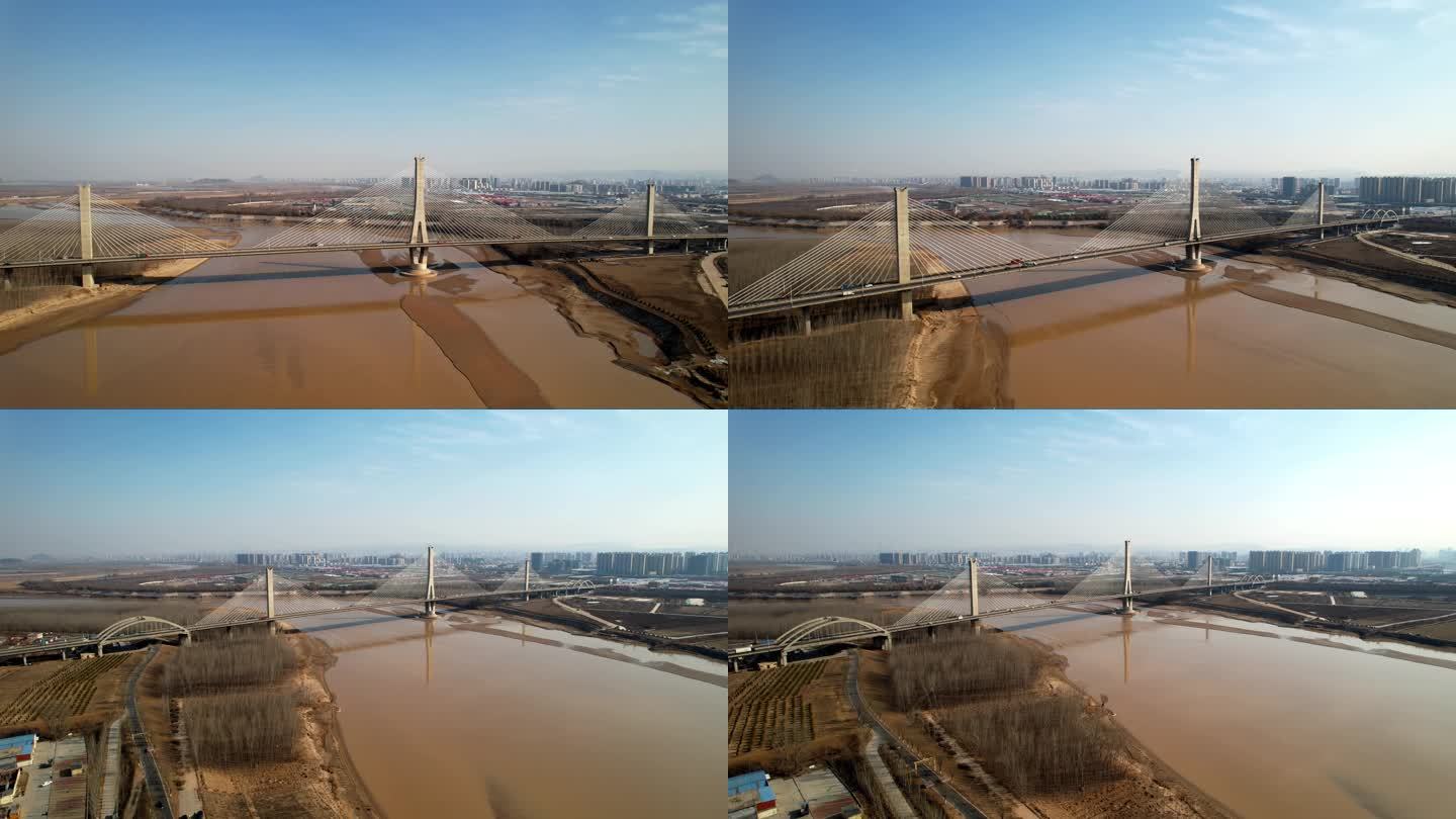 济南建邦黄河大桥4K航拍素材