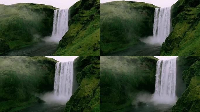 冰岛巨型大瀑布的鸟瞰图