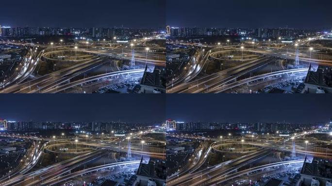 中国北京繁忙路口的T/L WS HA ZO鸟瞰图