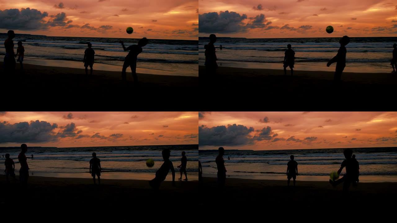 远景：在库塔海滩打球